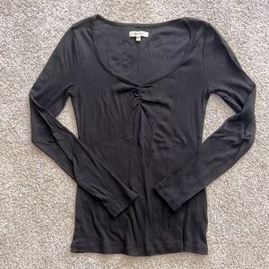 Madewell Ribbed Black Sweatheart Tee. Women’s size Small.